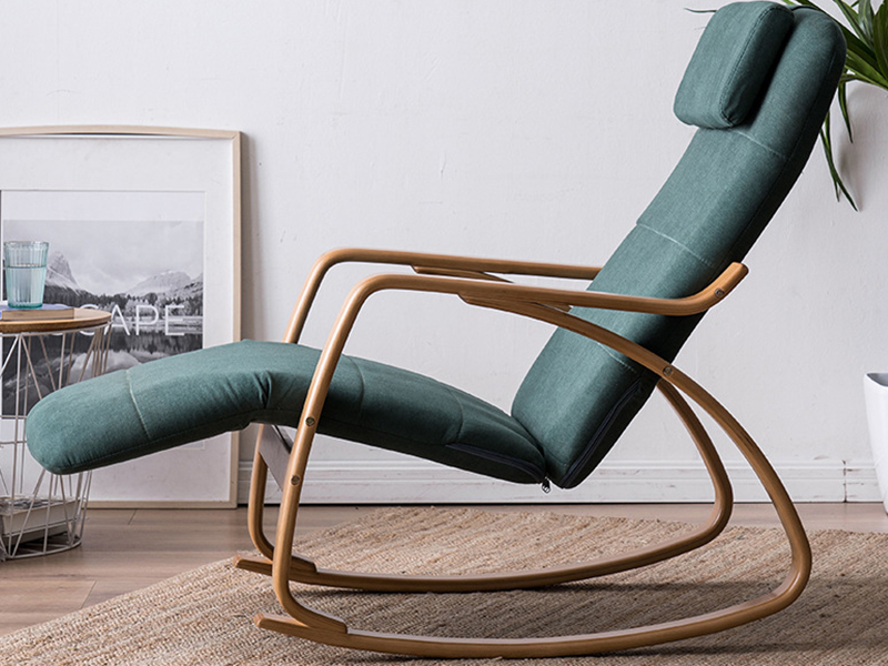Sofa tunggal luaran luaran lantai moden kain goyang, kerusi recliner yq-k1013