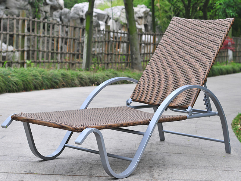 Lounge Wicker Luaran, Aluminium Wicker Daybed, Poolside Wicker Lounge YQ-RB-401