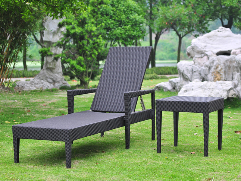 Aluminium Rotan Lounge, Daybed Tangan Luar Daybed, Bed Rotan Sintetik YQ-RB-416