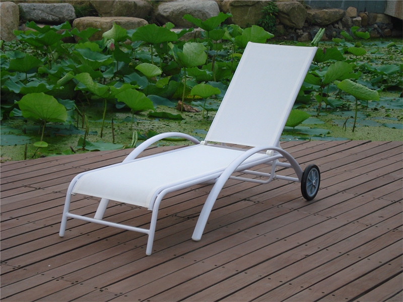 Lounge Luaran dengan Roda, Mesh Fabric Lounger YQ-TB-436