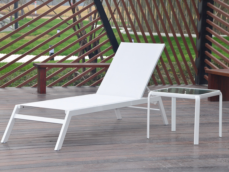 lounge bingkai aluminium stackable, perabot luaran, lounge santai lounge yq-tb-506