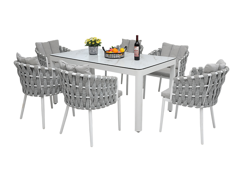 Rope Woven Dining Table Chair Set YQC-2795