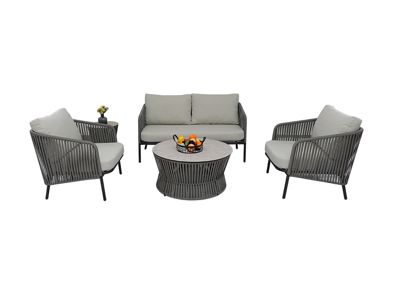 Reka Bentuk Moden Perabot Luaran Klasik 5PCS Taman Taman Tenah Sofa YQC-2796