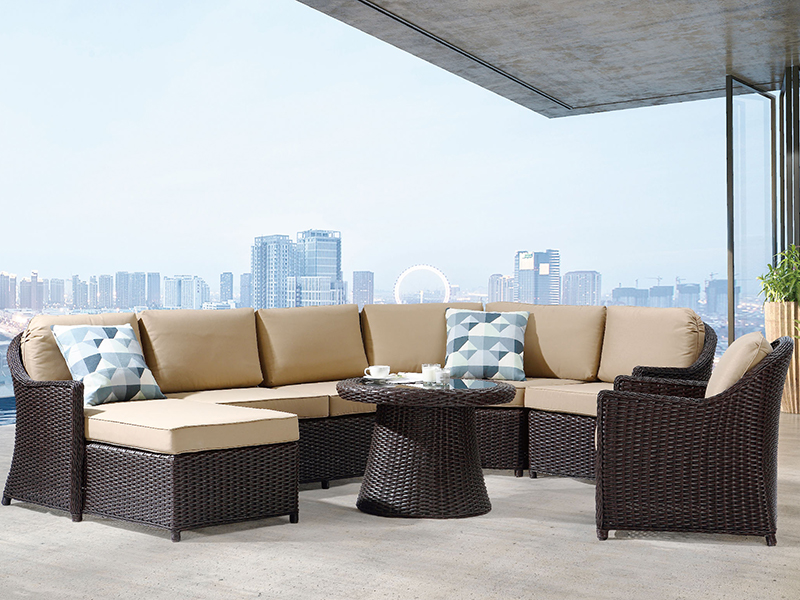Rotan Sofa Aluminium Bingkai Aluminium Perabot Luaran Yqr-1603