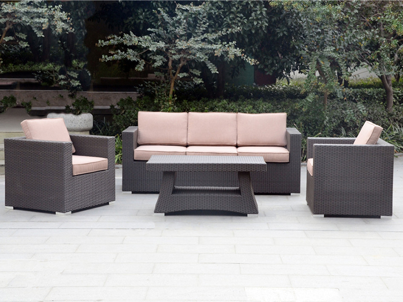 Set sofa rotan, set sofa taman 4pcs, perabot rotan, kerusi rotan aluminium, yqr-380a