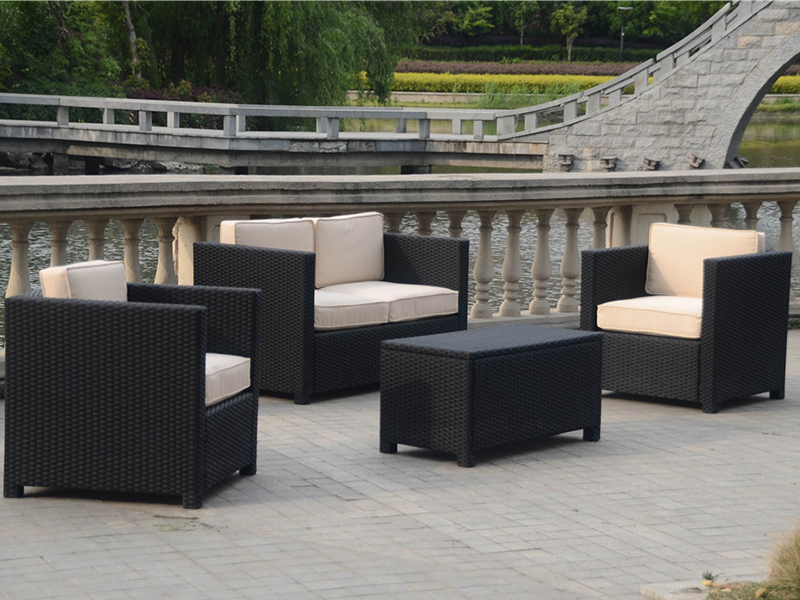 Set sofa rotan, semua reka bentuk kd, perabot taman bingkai aluminium yqr-457