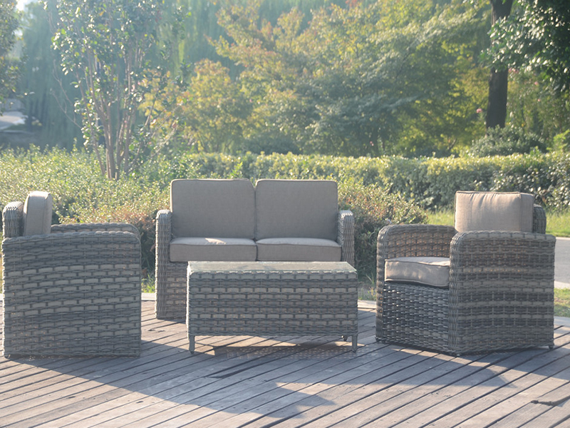 Set sofa rotan, bingkai aluminium, set taman luaran YQR-469A